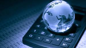 Illustration of Indian Rupee, global currencies, and international finance strategy with flags and trade maps – Vizzve Finance